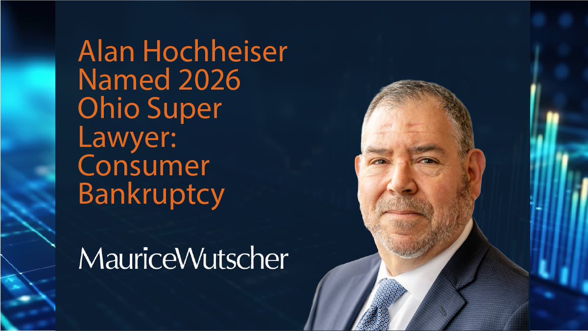 mauricewutscher's tweet image. Alan Hochheiser, a leading bankruptcy practitioner at Maurice Wutscher LLP, has been recognized as a 2026 Ohio Super Lawyer for excellence in Consumer Bankruptcy law.
🔎 Learn more: mauricewutscher.com/maurice-wutsch…
#SuperLawyers #ConsumerBankruptcy
