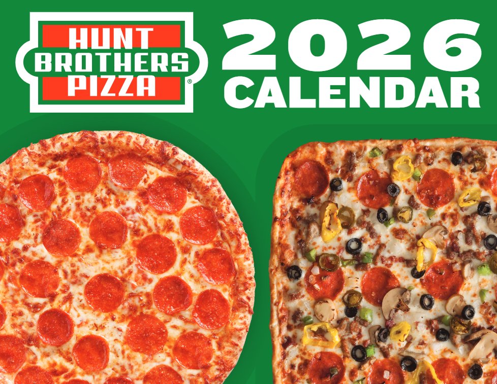 hbpizza's tweet image. Time to put your planned pizza nights in the calendar. 🍕

Enter for the chance to win a 2026 Hunt Brothers® Pizza calendar here: woobox.com/srdstn

***We will NEVER ask for credit card information to enter.