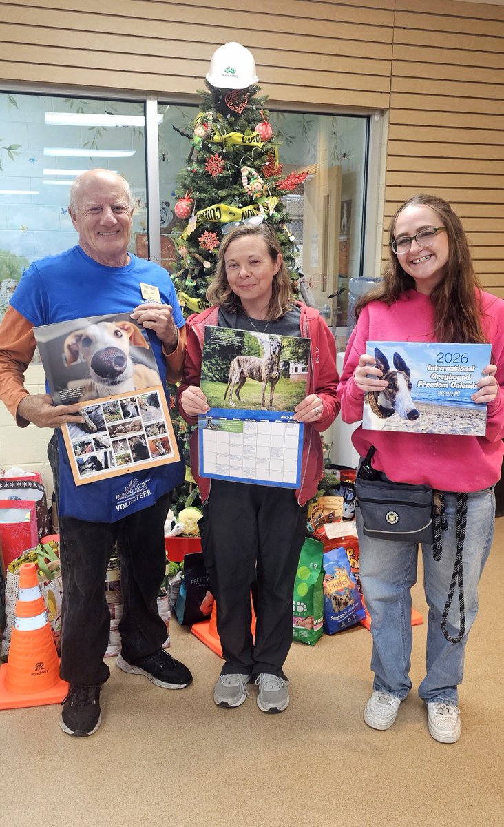 The <a href="/HSTC1/">Humane Society of TC</a> of Florida saves animals every day! We were proud to share a box of 2026 Greyhound Freedom Calendars for them to share with volunteers and adopters during this season of giving. #happyholidays #adoptdontshop