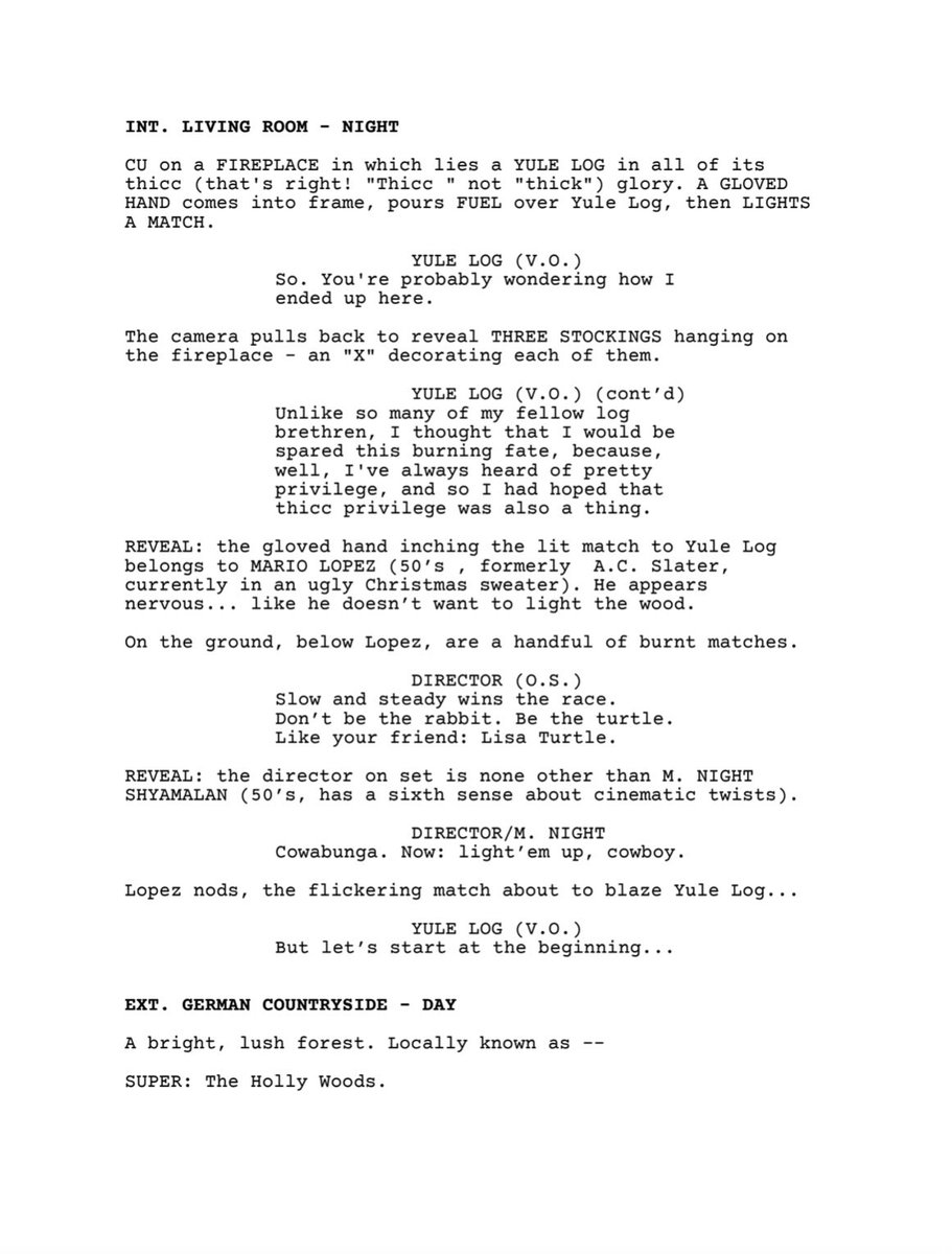 AshLazerWrites's tweet image. A hella thicc log stumbles into a Christmas odyssey while trying to escape his fate of burning in a fireplace for a Netflix special.

Read it in profile &amp;amp; comments 🎄🎥