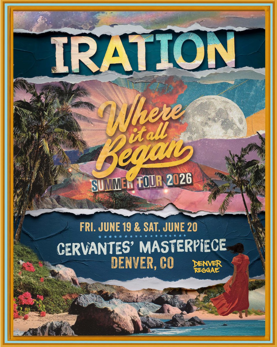 Just Announced 🌴

@iration is bringing it back to Where It All Began for 2 Summer Nights at @cervantesdenver 6/19 &amp; 6/20!

Tix on sale Wednesday at 10 am!

cervantesmasterpiece.com

#denverreggae #iration #cervantesmasterpiece #denver