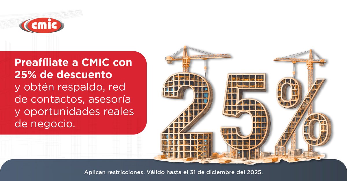 Invierte hoy en la #solidez de tu empresa.
 
Forma parte del organismo que respalda, representa y fortalece a las empresas constructoras 🇲🇽
 
Asegura beneficios, acompañamiento institucional y mayores oportunidades de crecimiento.
 
👉 Contáctanos hoy mismo