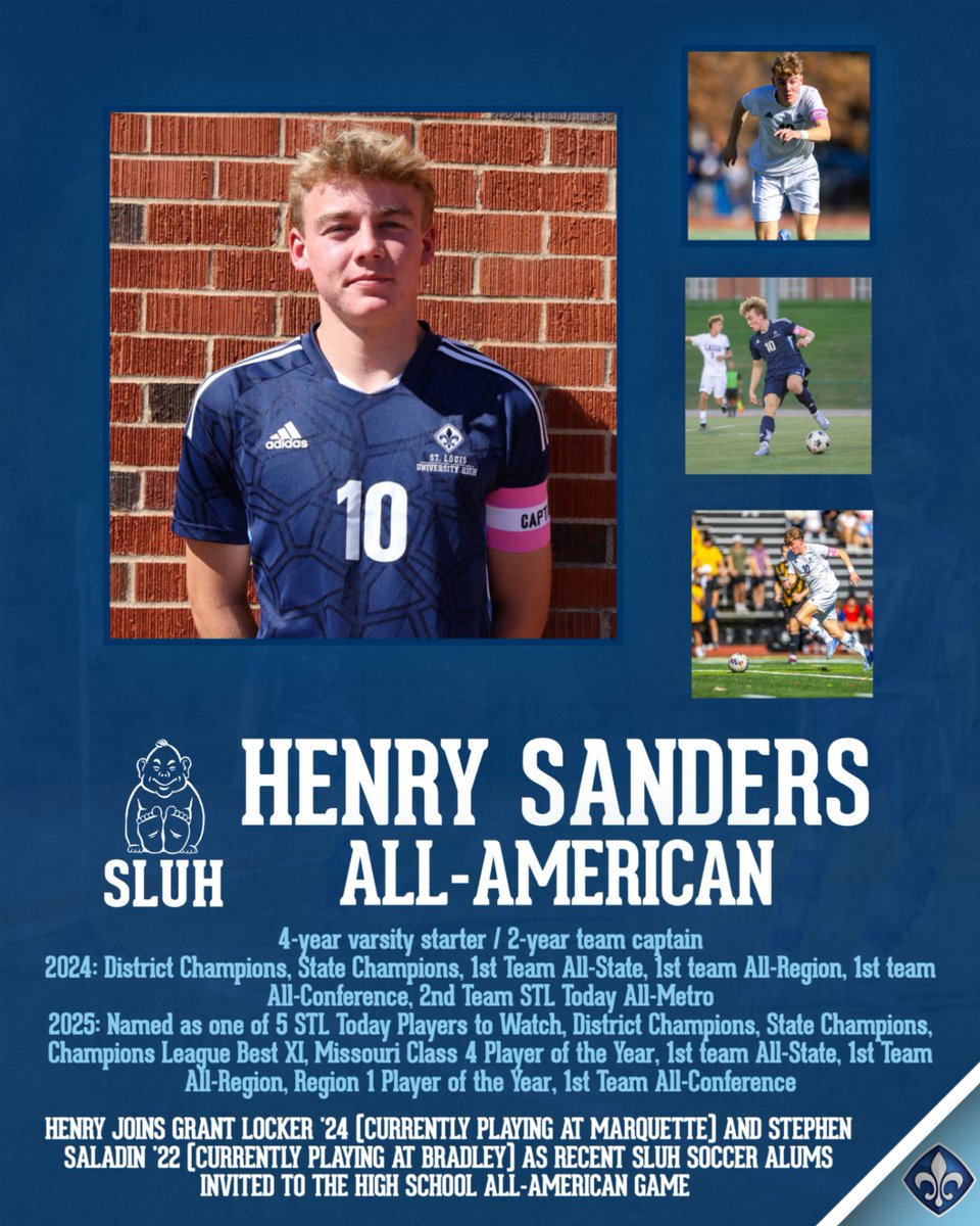 SLUHAthletics's tweet photo. Congratulations to senior Henry Sanders on his participation in the High School Soccer All-American Game in Charleston, South Carolina!
#AMDG #SLUHAthletics #LiveTheMission https://t.co/ZQcFhpmC3Q