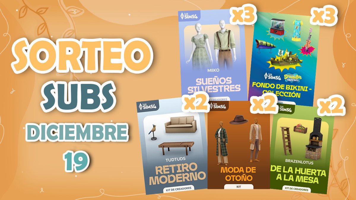 ¡SÚPER SORTEO! 🎁

Llegan las navidades, ¡así que voy a sortear 12 códigos de kits de Los Sims 4! 🎁

✨ Requisito: Ser suscriptor en mi canal de Twitch (¡si tienes Amazon Prime es gratis!) - twitch.tv/harou_

El 19 haremos todos los sorteos y os daré los códigos. 🧡