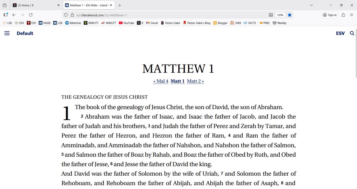I really love <a href="/Literal_Word/">Literal Word</a>'s very simple presentation of Scripture. Not getting bogged down with menu bars or some fancy layout; no ads. Just Bible.

It's the website I reference most for Bible reading. They have the LSB, ESV, NASB, and KJV translations.
