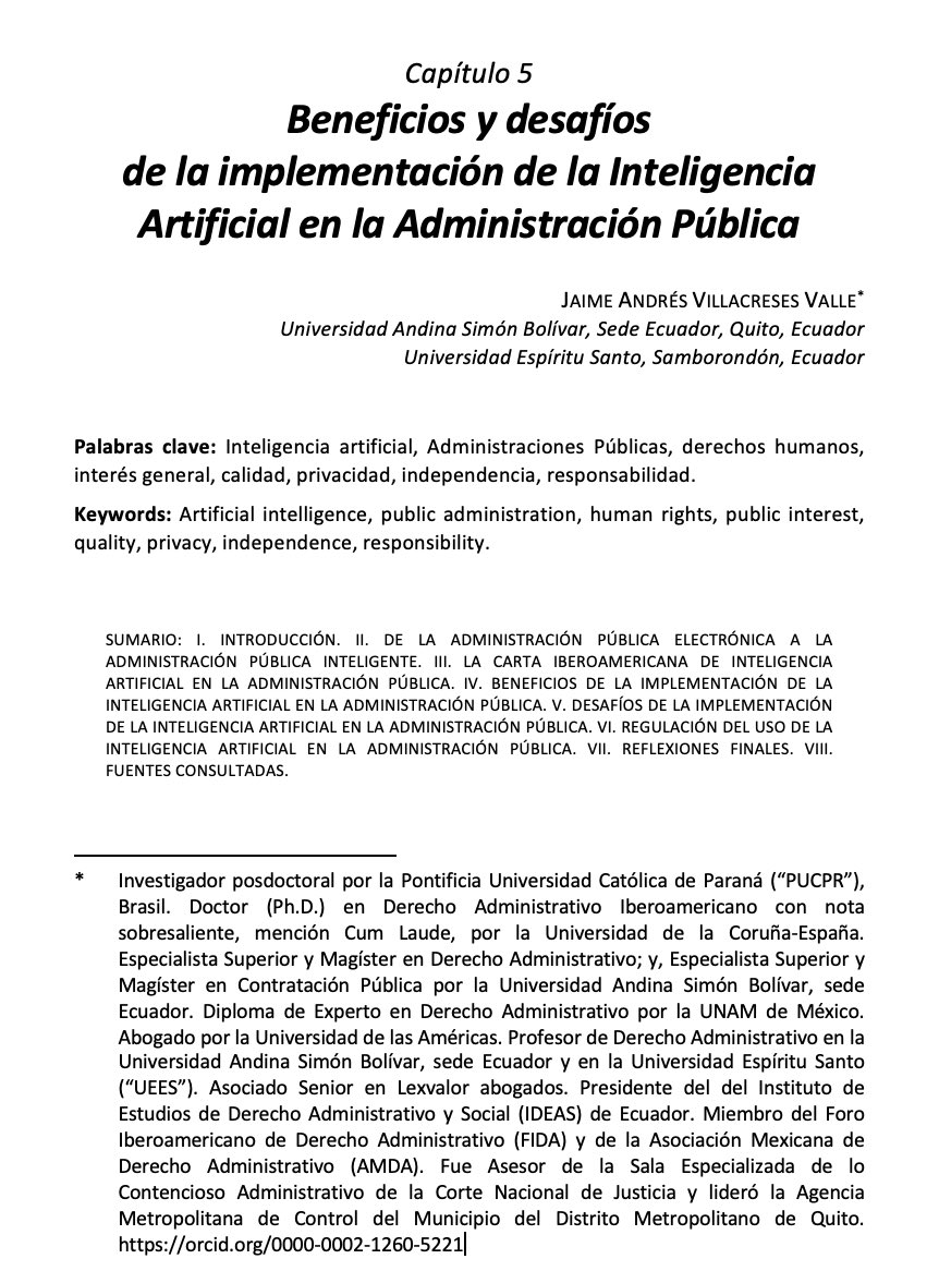Se publicó el📗 La carta iberoamericana de #IA en la Administración Pública y el Derecho Administrativo Iberoamericano por <a href="/Tirant_ESP/">Tirant España</a>
Aquí, consta mi artículo sobre los beneficios y desafíos de la implementación de la #IA en la Administración Pública.
editorial.tirant.com/es/libro/la-ca…