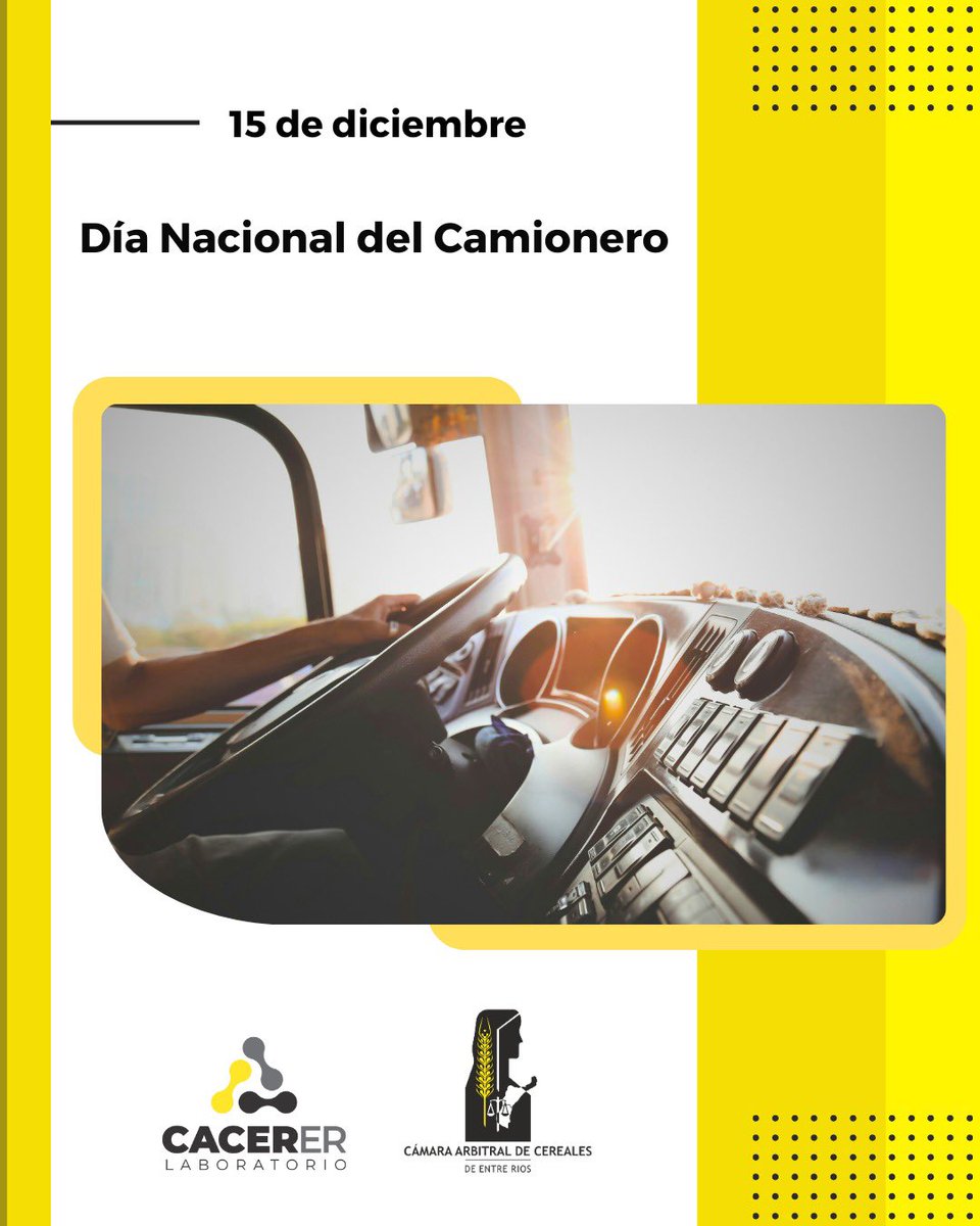 ✅15 de diciembre | Día Nacional del Camionero
Hoy se desatca el  rol fundamental que cumplen quienes se encuentran al volante de camiones para el abastecimiento, conectividad y traslado en el país.