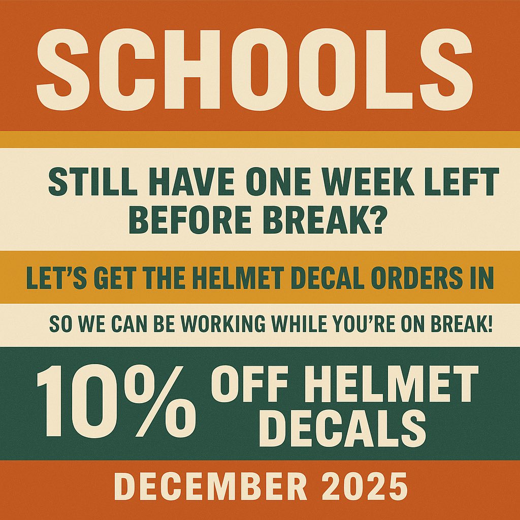 RaisedDecals's tweet image. One week left to save 10%! Get your order in now so we can have them in production over the holiday break.