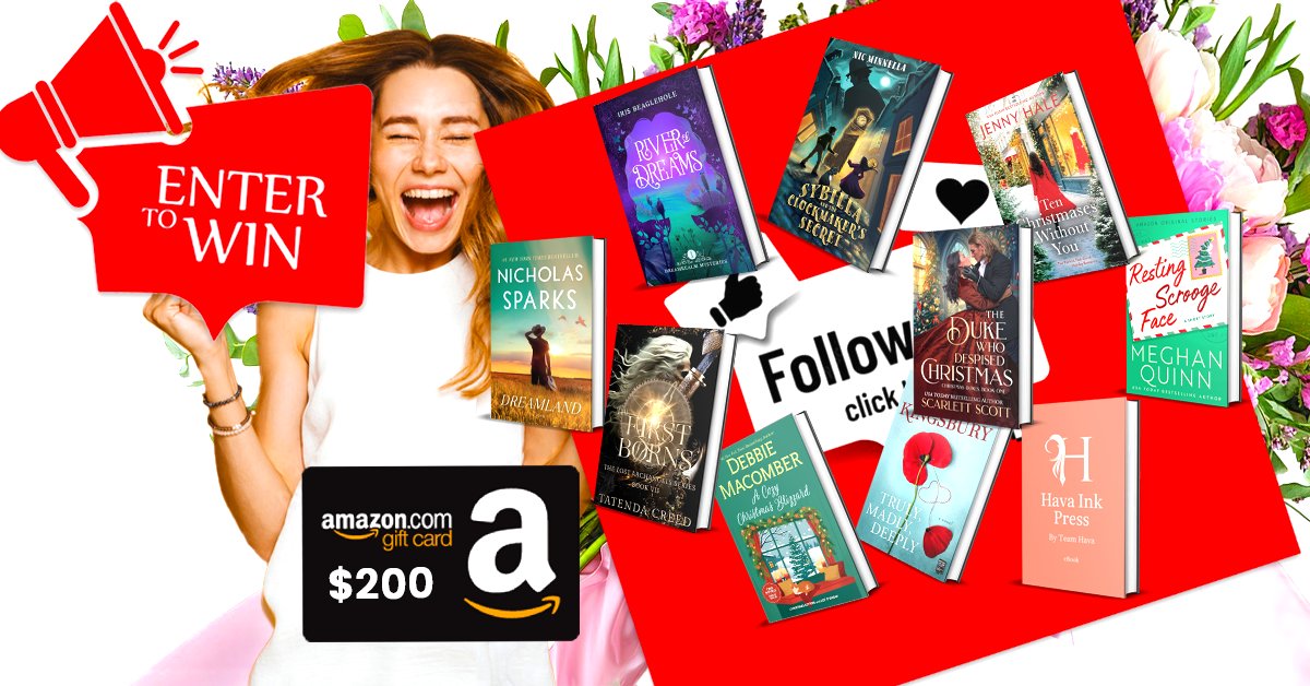 🎉🎁We're giving away a $200 Amazon Gift Card.🎁
🎀 For your chance to win, please follow our authors on their social media platforms.
bookthrone.com/december-socia…
#bookthrone #giveaway #giveawaycontest #sweepstakes #entertowin #supersale #kindle #kindlebooks #kindlereads #kindledeals