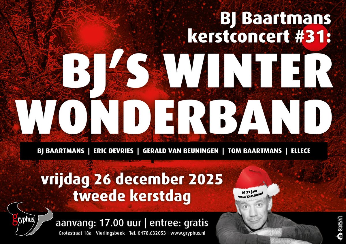 GryphusInfo's tweet photo. 𝐊𝐄𝐑𝐒𝐓𝐏𝐀𝐊𝐊𝐄𝐓 𝐕𝐀𝐍 𝐆𝐫𝐲𝐩𝐡𝐮𝐬

🎄𝘃𝗿𝗶𝗷𝗱𝗮𝗴 𝟮𝟲 𝗱𝗲𝗰 > 𝘄𝗮𝗻𝗱𝗲𝗹𝗰𝗹𝘂𝗯 > 𝗞𝗘𝗥𝗦𝗧𝗪𝗔𝗡𝗗𝗘𝗟𝗜𝗡𝗚
🎄𝘃𝗿𝗶𝗷𝗱𝗮𝗴 𝟮𝟲 𝗱𝗲𝗰 > 𝗕𝗝’𝗦 ‘𝗪𝗜𝗡𝗧𝗘𝗥 𝗪𝗢𝗡𝗗𝗘𝗥𝗕𝗔𝗡𝗗 https://t.co/mWqKMT9U2l