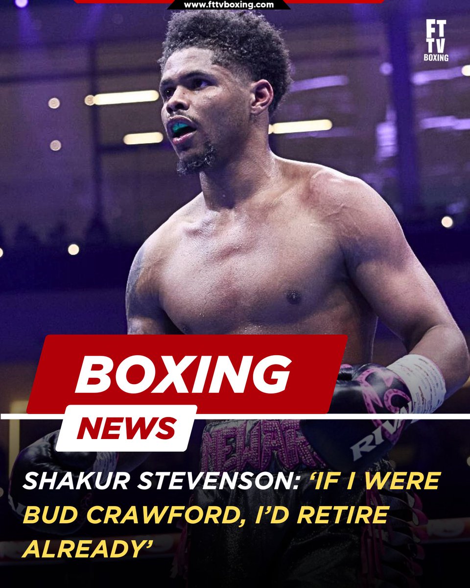 FTTVBoxing's tweet image. Shakur Stevenson says if he were Terence Crawford, he’d retire already 🥊

“He’s beaten everyone, there’s nothing left to prove.”
Shakur also shut down a Canelo rematch, saying it’s pointless and Crawford would win again 💰🔥''

#ShakurStevenson #TerenceCrawford #PoundForPound