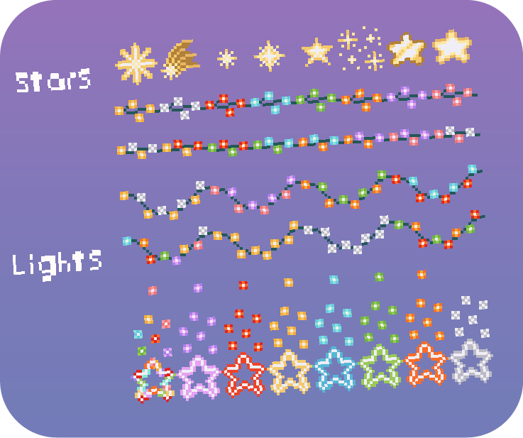 Tolee_Mi_GmDsgn's tweet photo. New update: Christmas Lights
https://t.co/ojHmzTWkkn
Holiday Special - 16x16 asset pack for game devs to decorate your game with christmas assets.
..
#godot #gamedesign #Indiedev #gamedv #pixelart #2dgamedesign #rpgmaker #assetpacks #christmasicons #iconpack #icons #props #items https://t.co/FJiGuYqCP3