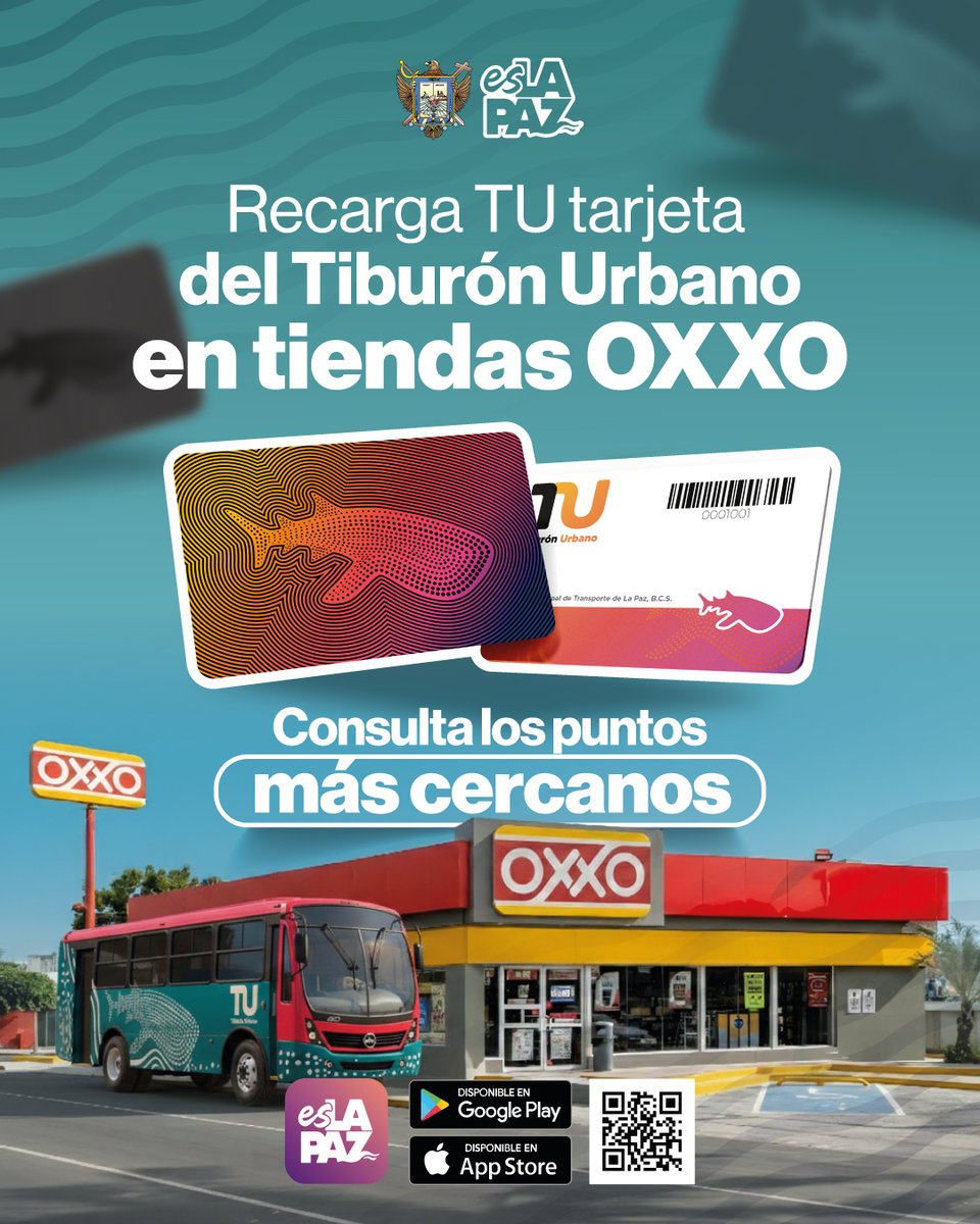 quirogamilena_'s tweet image. Ya puedes recargar tu tarjeta del Tiburón Urbano en tiendas OXXO, cerca de casa o del trabajo, y seguir usando el transporte público sin contratiempos. Así facilitamos el día a día y seguimos mejorando la movilidad para todas y todos. #EsLaPaz