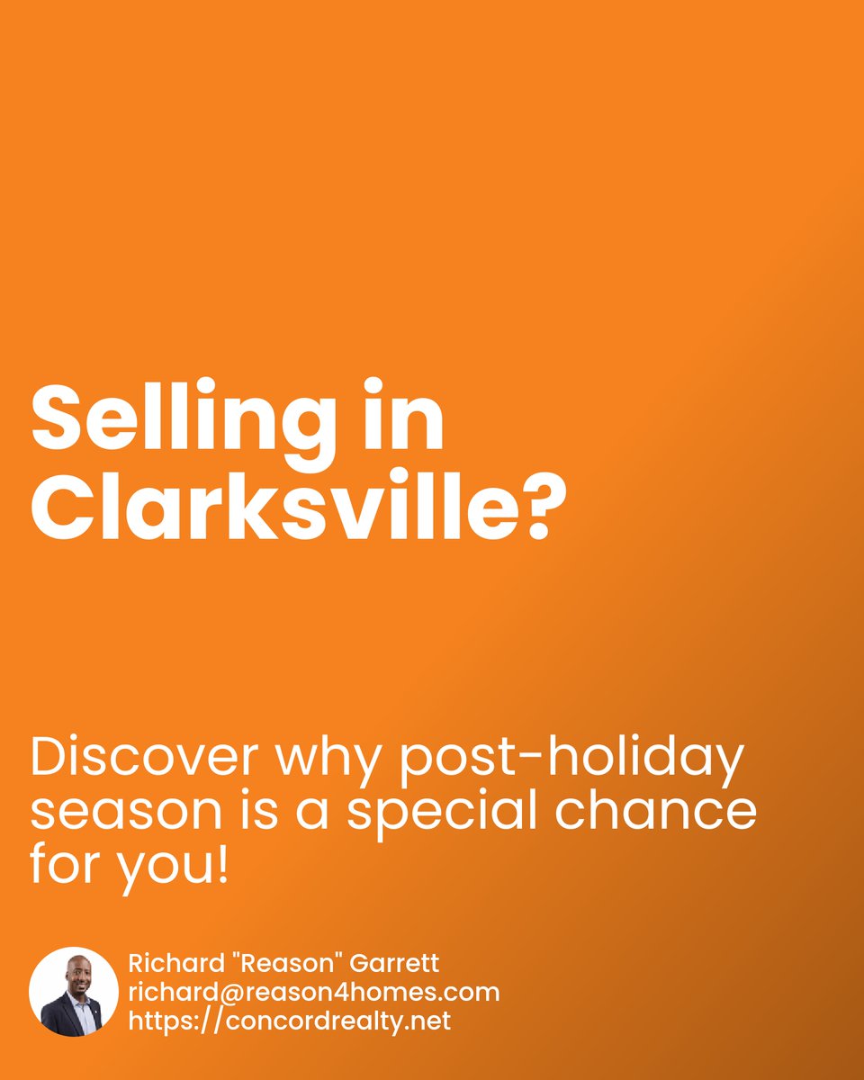 Reason1041's tweet image. Thinking of selling in high-demand Clarksville? 🏠 Post-holiday season is your golden window! Buyers are more serious and inventory is lower, boosting your chances of a quick sale. Are you ready to make a move? Let's chat strategies! #ClarksvilleRealEstate