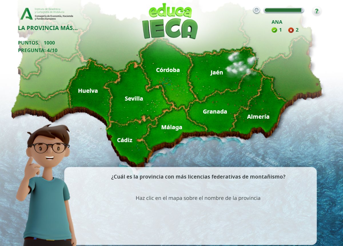 ¿Cuál es la provincia andaluza con mayor producción de🥛#leche? ¿Cuál es la provincia andaluza con más licencias federativas de⛰️#montañismo?...

✅#Juego en #educaIECA📚: La #provincia más…
juntadeandalucia.es/institutodeest…