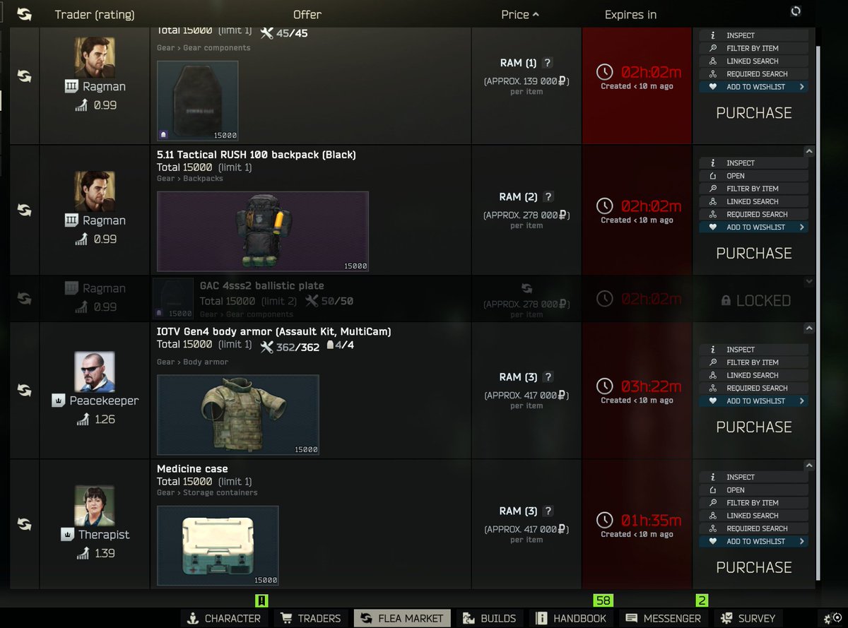 LogicaISoIution's tweet image. #EscapeFromTarkov ** RAM AND BARTER CHANGES **

- RAM is now considered "Super Rare" 
- New Barters for RAM