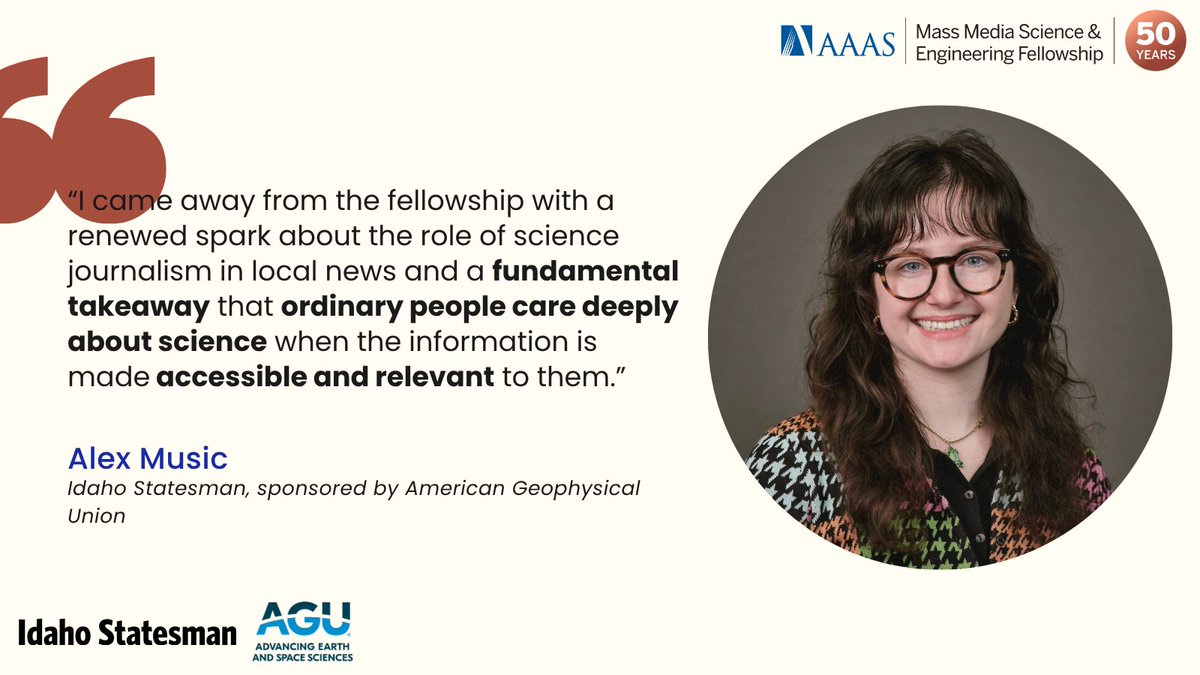 🌲 <a href="/alexmvsic/">Alex Music</a> spent the summer at <a href="/IdahoStatesman/">Idaho Statesman</a> uncovering stories that matter most, thanks to <a href="/theAGU/">AGU (American Geophysical Union)</a>. Check it out here: aaas.org/programs/mass-…
#MassMediaFellowship #SciComm