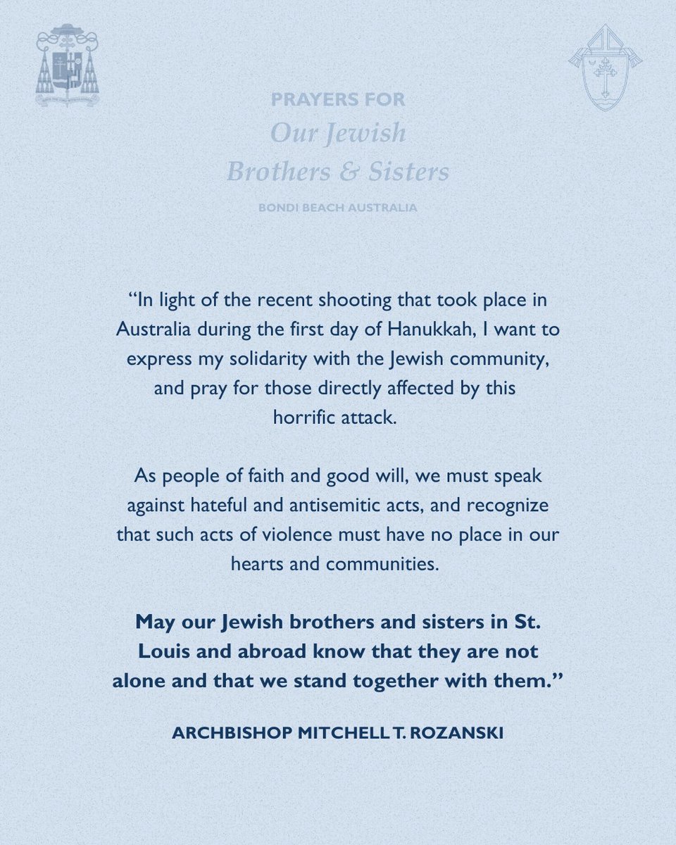 As people of faith and good will, we must speak against hateful and antisemitic acts, and recognize that such acts of violence must have no place in our hearts and communities.