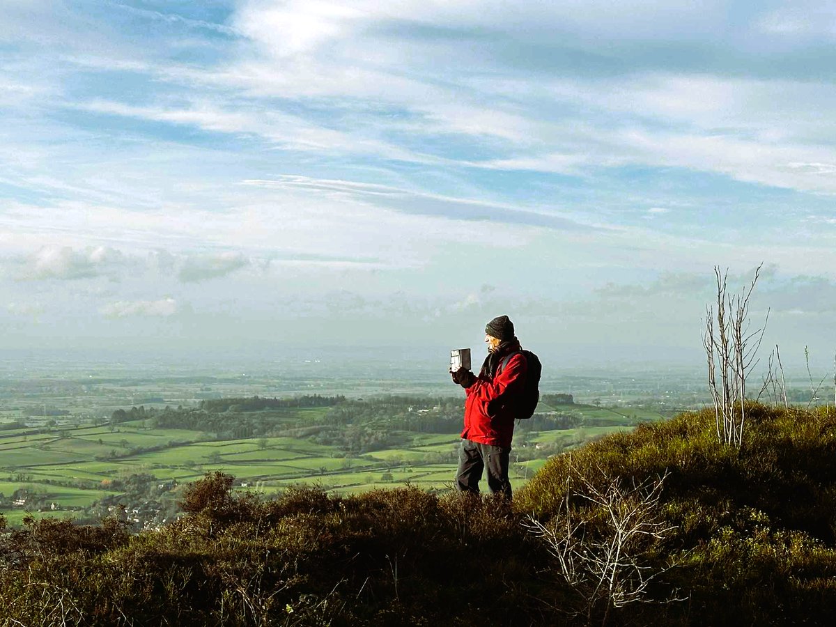 Enjoying the wintertime view from Whitestone Cliff.