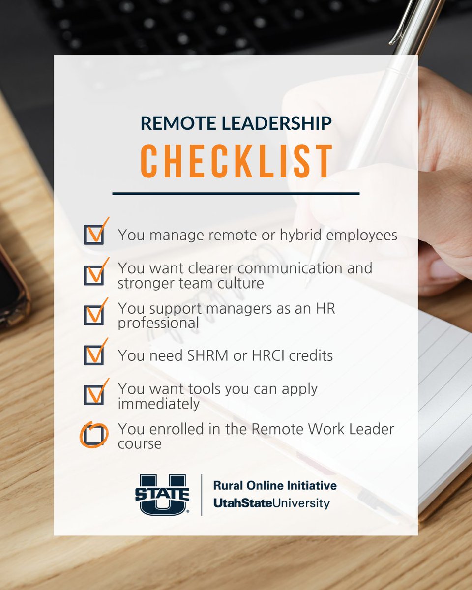 Is the Certified Remote Work Leader course right for you? If any of the points resonate, join our Dec 18 info session and see if the January cohort fits your goals. Register free:  zurl.co/KCpUI
#RemoteWorkLeader #FutureOfWork #CareerGrowth #HRCI #SHRM #hrcertification