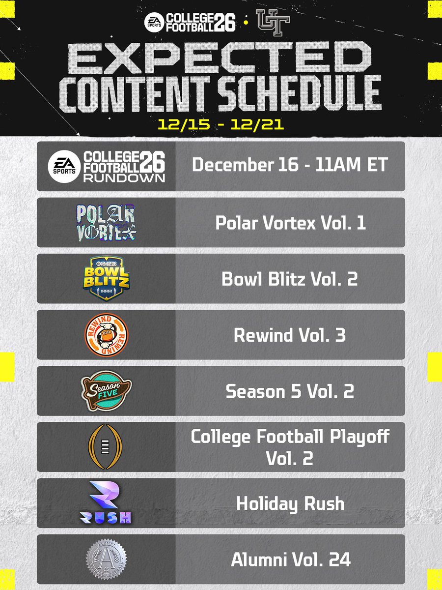 EASPORTS_CUT's tweet image. Tune in to the CFB Rundown tomorrow at 11AM ET for the full program reveal of Polar Vortex Vol. 1 🥶 #CFB26