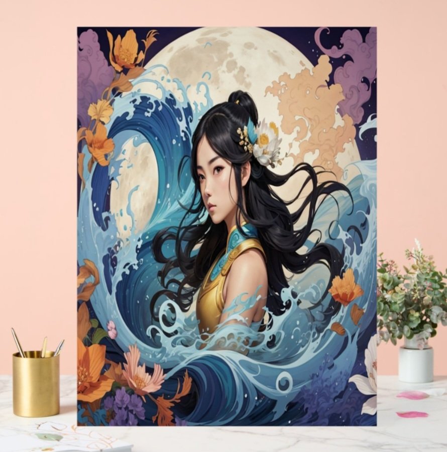 HightTechnoArt's tweet image. New art drop! 🌕The Moonlight Goddess Ethereal Ocean Fantasy Art is now available as a stunning Acrylic Panel.
​Bring the power of the ocean and the mystique of the moon to your wall. Look at those waves! ✨ zazzle.fr/panneau_en_acr…
​#FantasyArt #Zazzle #WallArt #Ocean #GoddessArt