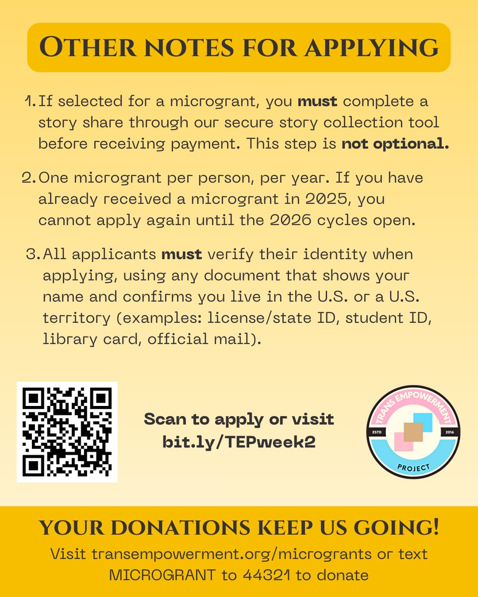 Another week, another wave of crisis — and mutual aid is how we fight back.
Microgrants open 12–6pm CT today.

Apply if you need it. Share if you know someone who does. Donate if you’re able.

To apply: f.mtr.cool/lgbszpucfv

To donate: f.mtr.cool/mjbjgggeuy