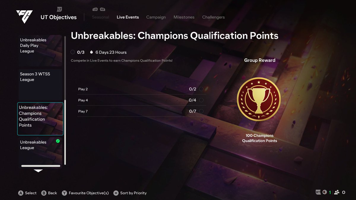 FIFA22_INFO's tweet image. 🚨 No longer HAVE to play rivals 

• ✅ 1,000 Champs Points OBJ
• ✅ Play 7 Live Events games

Big W 🔥🔥🔥