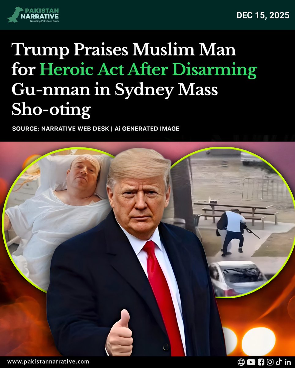Former U.S. President Donald Trump has praised a Muslim man for his bravery after he intervened during a mass sho-oting in Sydney and managed to dis-arm the att-acker. 

The man’s quick action is being credited with preventing further loss of life. 

The incident has drawn global