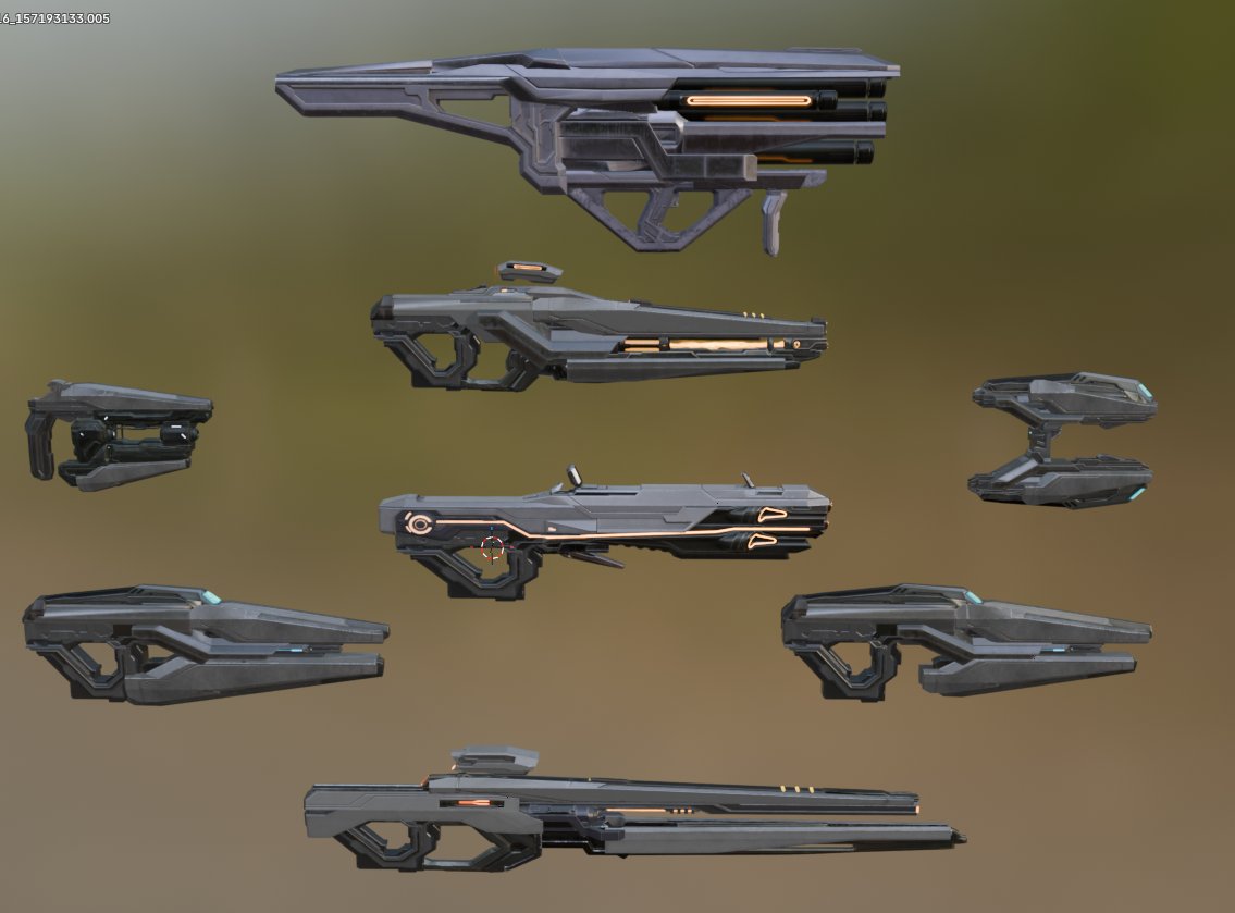 NomadicAllo's tweet image. NEW VERSION OF THE FORERUNNER WEAPON PACK IS OUT! 

Finally finished remaking the reclaimer era designs by adding in the incineration cannon! Same thing as always, if you use this pack at all please let me know because I'd love to see what yall make :) 

drive.google.com/file/d/1VJNu8K…
