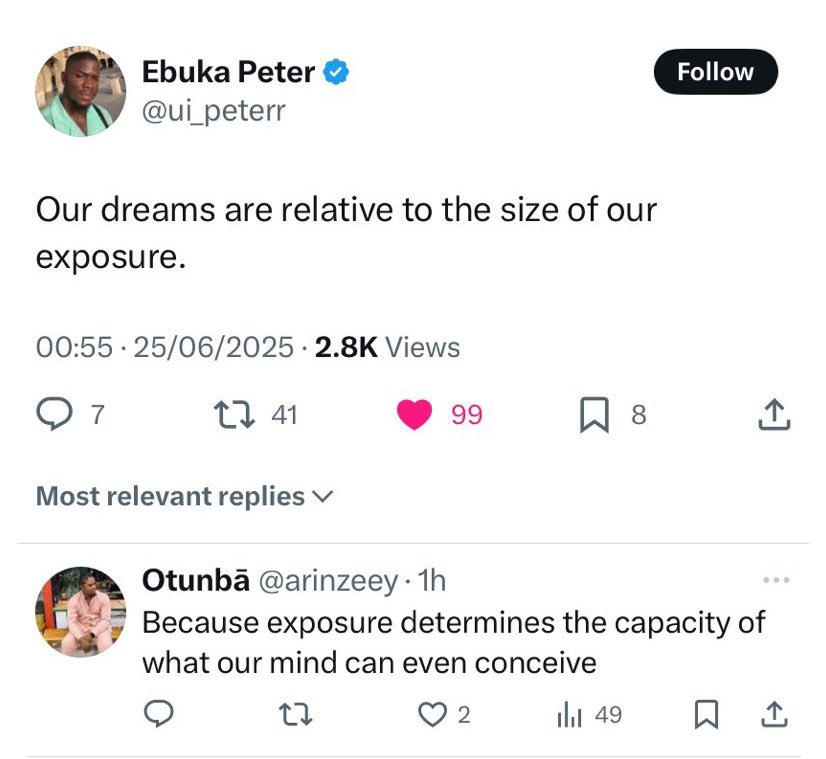 oyinkanbadejo's tweet image. This is why you need to travel. 

The first time my dad went on a work trip and came back, he looked at us and said “you guys need to travel”