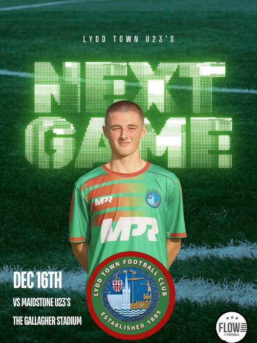 lyddtownfc's tweet photo. Next up for the 23’s
⚽️ Vs Maidstone U23’s
📆 16h December 
🕥 7.45 KO
📍 The Gallagher Stadium

https://t.co/WuPvkdkRxX https://t.co/cOVdKHDoQB