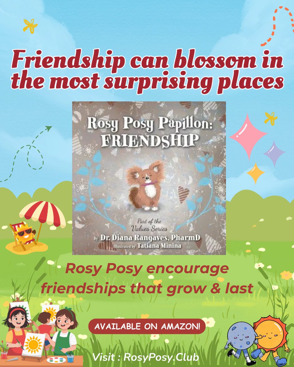 drangaves's tweet photo. Friendship often begins when we least expect it—and grows with kindness, courage, and an open heart.

📖 Rosy Posy Papillon: Friendship* gently teaches children that meaningful connections can bloom anywhere and last a lifetime. A sweet story that encourages empathy &amp; inclusion. https://t.co/wGrDLEnunH
