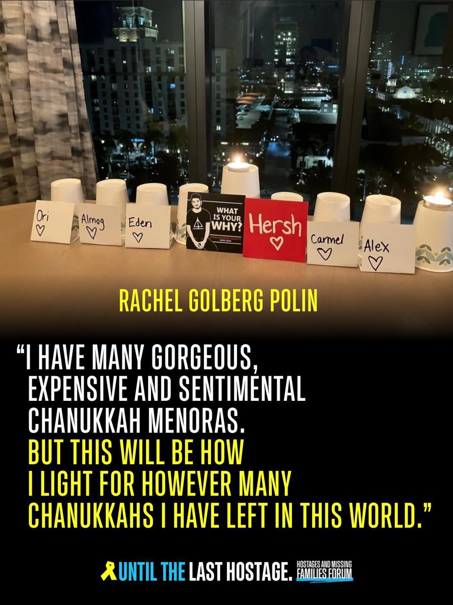 Following the release of the videos of Hersh Goldberg Polin and his fellow hostages deep down in the tunnels of Gaza, lighting Hanukkah candles on disposable cups, this is what Rachel, Hersh’s mother, shared: