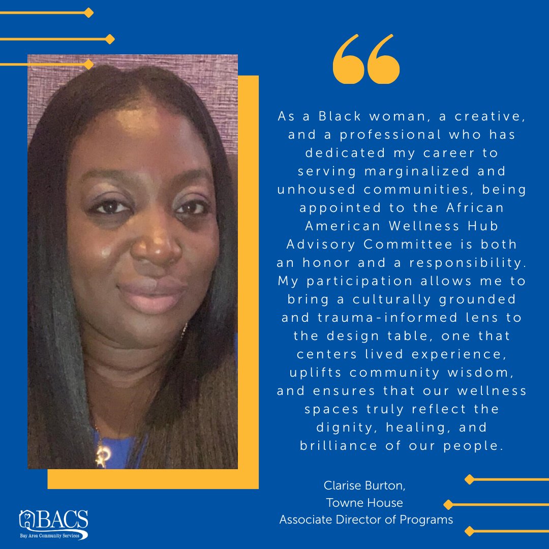 CommunitySvcs's tweet image. Congrats to Clarise Burton, BACS Towne House Associate Director of Programs, on her appointment to the African American Wellness Hub Advisory Committee &amp;amp; Tipping Point Community Fellowship Award 2025-2026! #BACS #HealthEquity #Leadership