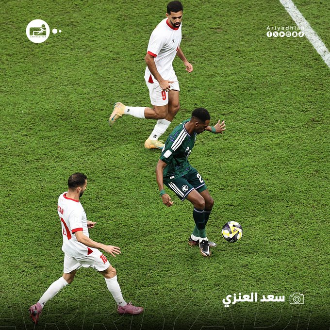 نهاية الشوط الأول بين السعودية الأردن بدون أهداف 