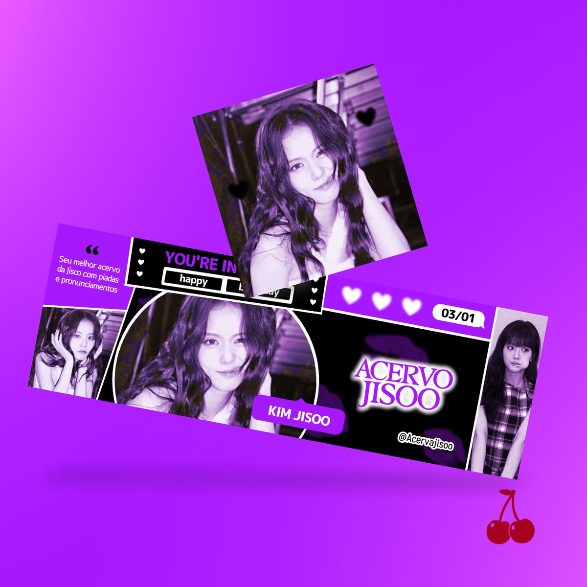 Entrega de Layout para <a href="/Acervajisoo/">acervo jisoo</a>, que mais uma vez confiou no meu trabalho para dar uma nova carinha ao perfil. Obrigada pelo carinho 🥹💜

#JISOO #BLACKPINK