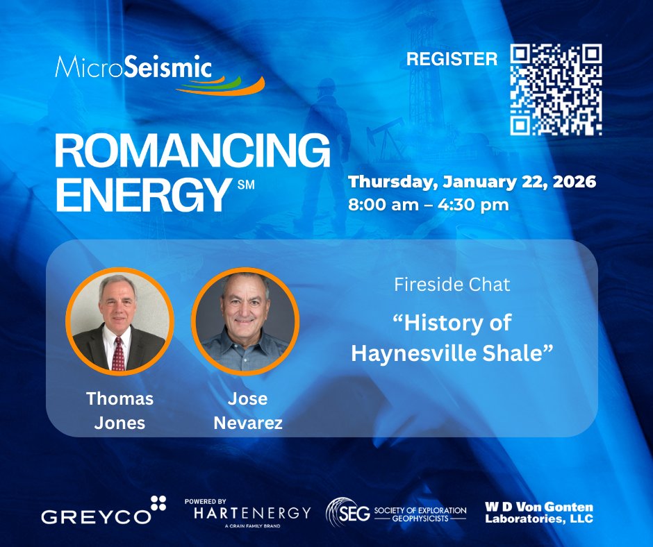 We’re honored to welcome industry leaders Thomas Jones and Jose Nevarez, who will share their insights and experiences shaping one of North America’s most significant shale plays.

January 22, 2026
8:00 AM – 4:30 PM
Register now: microseismic.com/2026-forum/