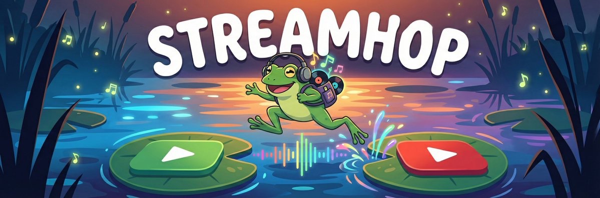 新しいサイドプロジェクト、StreamHopをリリースします。🐸🎧
私が書いたコード行数: 0。
AI によって書かれたコード行数: 100%。
これは、Spotify から YTMusic にプレイリストを移行し、それらを ya