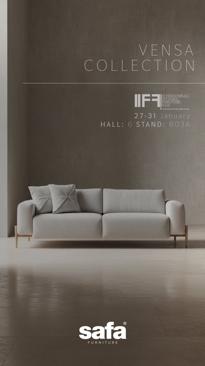 Zamana meydan okuyan bir duruş.

Safa, benzersiz koleksiyonu ile International Istanbul Furniture Fair’de.

A timeless stance.

Safa, presents the unique Safa Originals Collection at the International Istanbul Furniture Fair.

📅 27-31 January 2026
📍 Tüyap Hall 6 | Stand 603A
