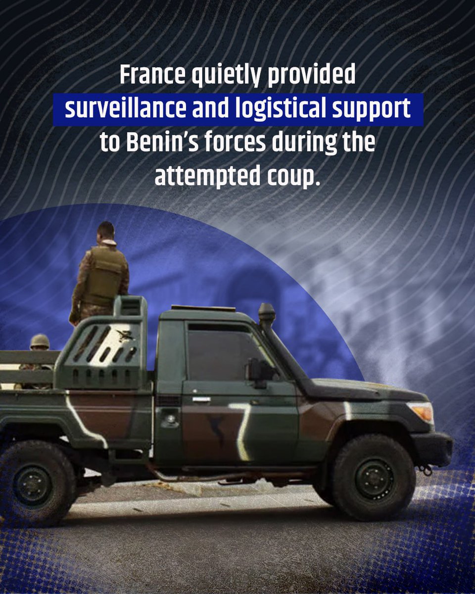 Adam20224Maryam's tweet image. France quietly provided surveillance and logistical support to Benin’s forces during the attempted coup. #Nigeria #France #HiddenHand