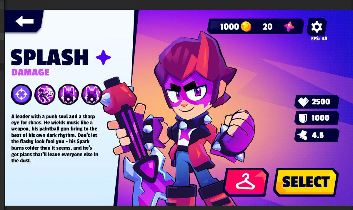 First look at Splash's in-game profile!
"A leader with a punk soul and a sharp eye for chaos..."