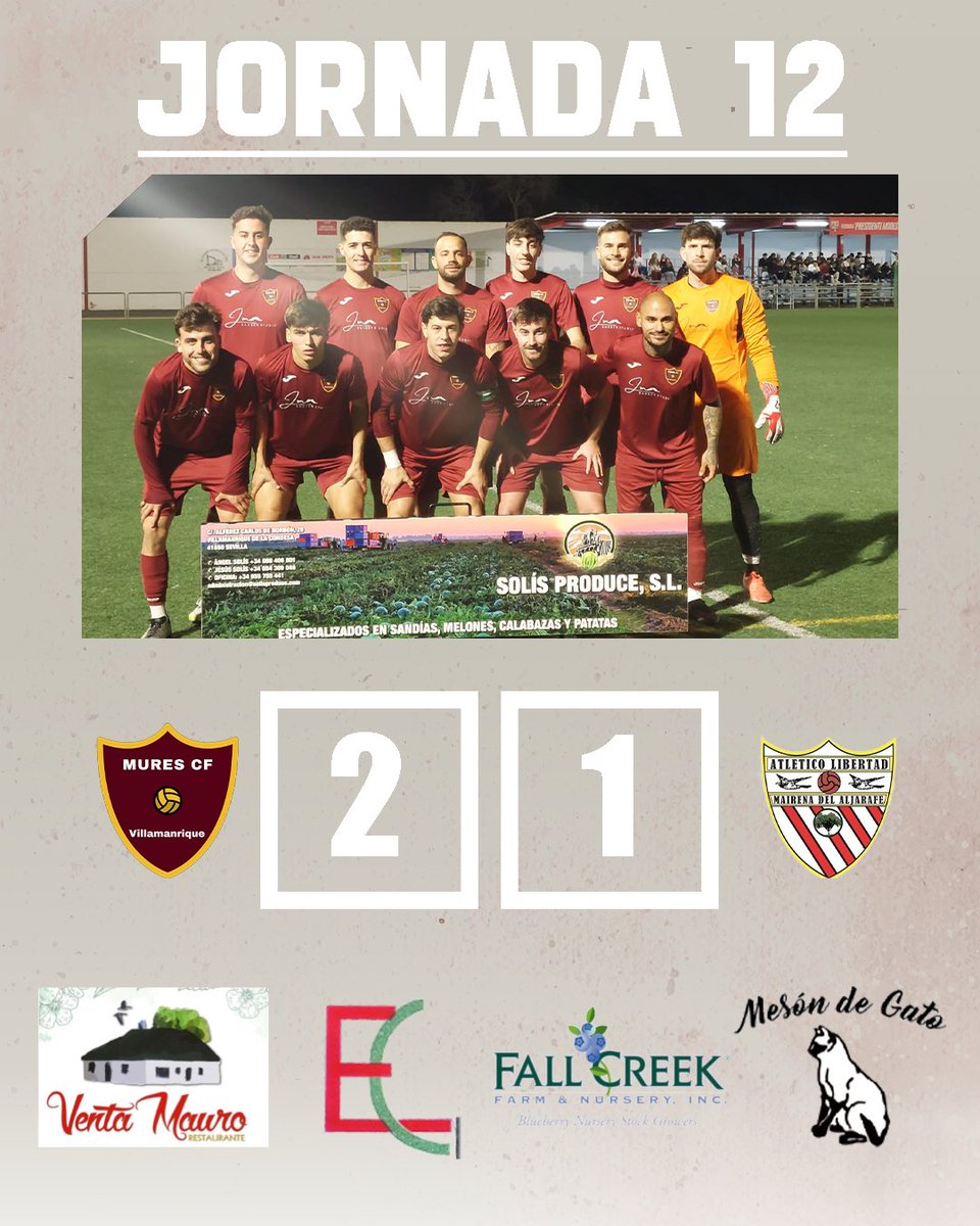 𝑹𝑬𝑺𝑼𝑳𝑻𝑨𝑫𝑶 𝑱𝑶𝑹𝑵𝑨𝑫𝑨 𝟏𝟐

𝘎𝘰𝘭𝘦𝘴:
Rafa 35'
Rafa 73'

#UnEquipoUnaFamilia