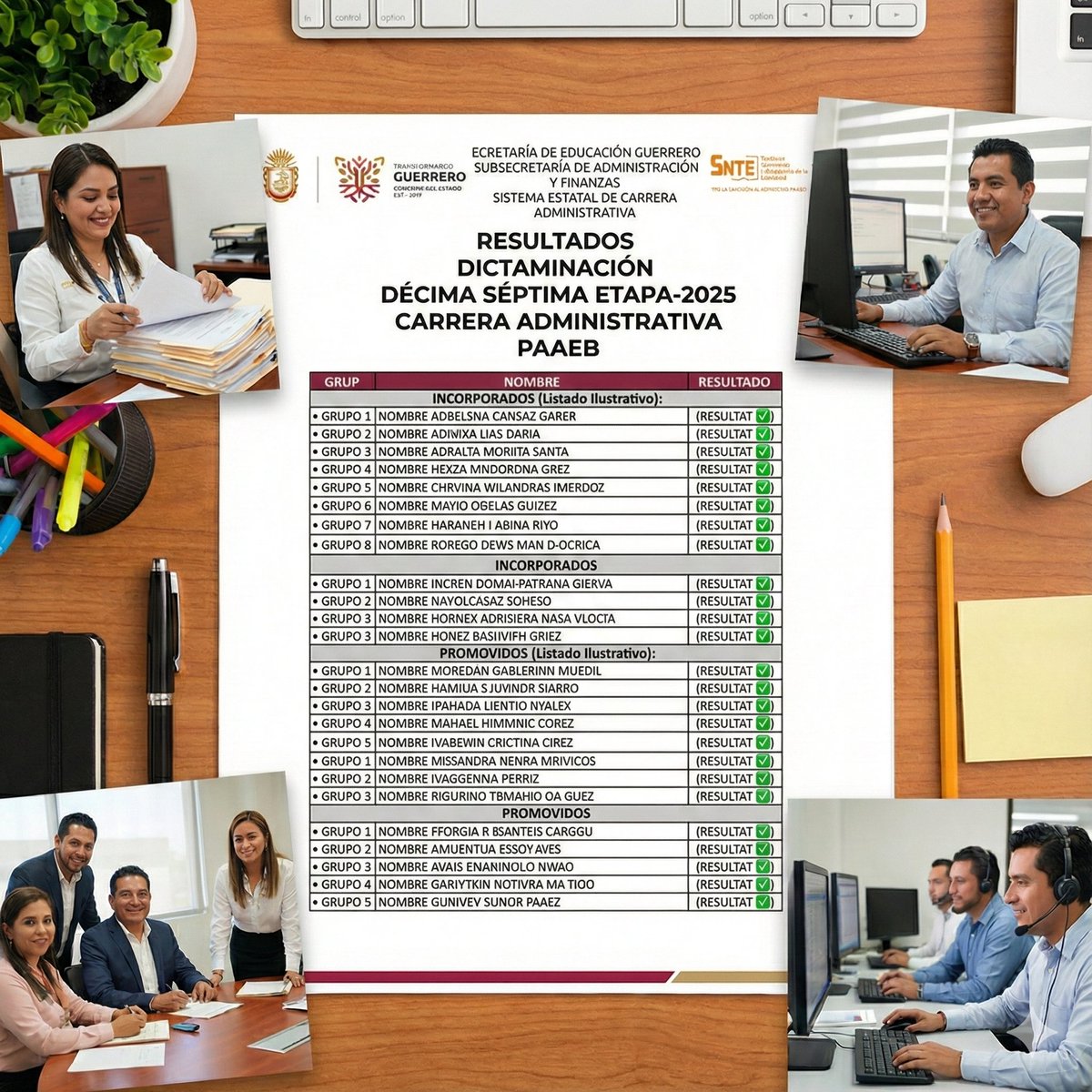 EducGuerrero's tweet photo. 📄✅ #Entérate | Atención compañeros #PAAEB Ya están listos los resultados de la dictaminación de la 17a Etapa-2025 de Carrera Administrativa. Consulta los listados oficiales y verifica tu beneficio. ¡Enhorabuena a quienes lograron este paso! 👉 https://t.co/3qq72W4bMB https://t.co/c2iLCXWJTU