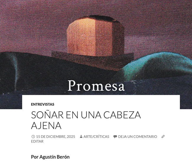 Y si de videojuegos se trata, no te pierdas esta entrevista a Julián Palacios:

artecriticas.wordpress.com/2025/12/15/son…