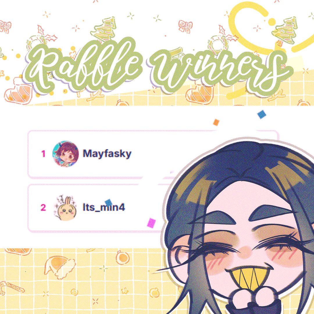 TYSM to everyone who entered my raffle! 🤍༉‧₊˚. I truly didn't expect such a warm welcome and im really happy to see that u liked my art ( ˶˘ ³˘)♡

🎀And congrats to the winners! 🎀

☆ 1ˢᵗ Place: <a href="/Mayfasky/">💚✨Mαуu Eru┊৫🐰</a>
★ 2ⁿᵈ Place: <a href="/Its_min4/">Mina</a>

You'll have 24 hours to respond!