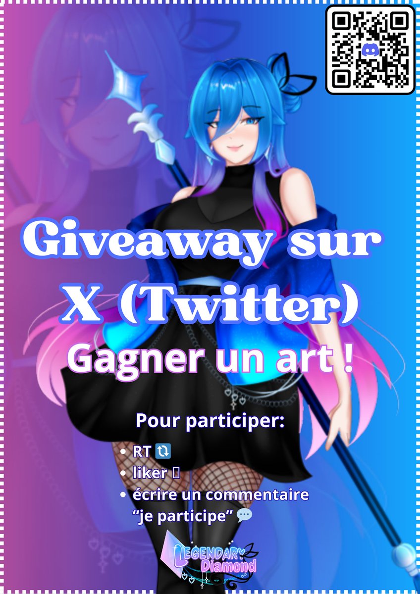 Pour fêter mon reveal sur YOUTUBE le 20/12 (je précise)

J'organise un giveaway pour gagner UN ART !
Pour participer !

* Liker 🩷
* RT 🔃
* Commentez "je participe"💬

Il n'y a la place que pour 1 GAGNANT
Vous avez jusqu'au 19/12 pour participer 
#Giveaway #Vtuber #vtuberfr #art