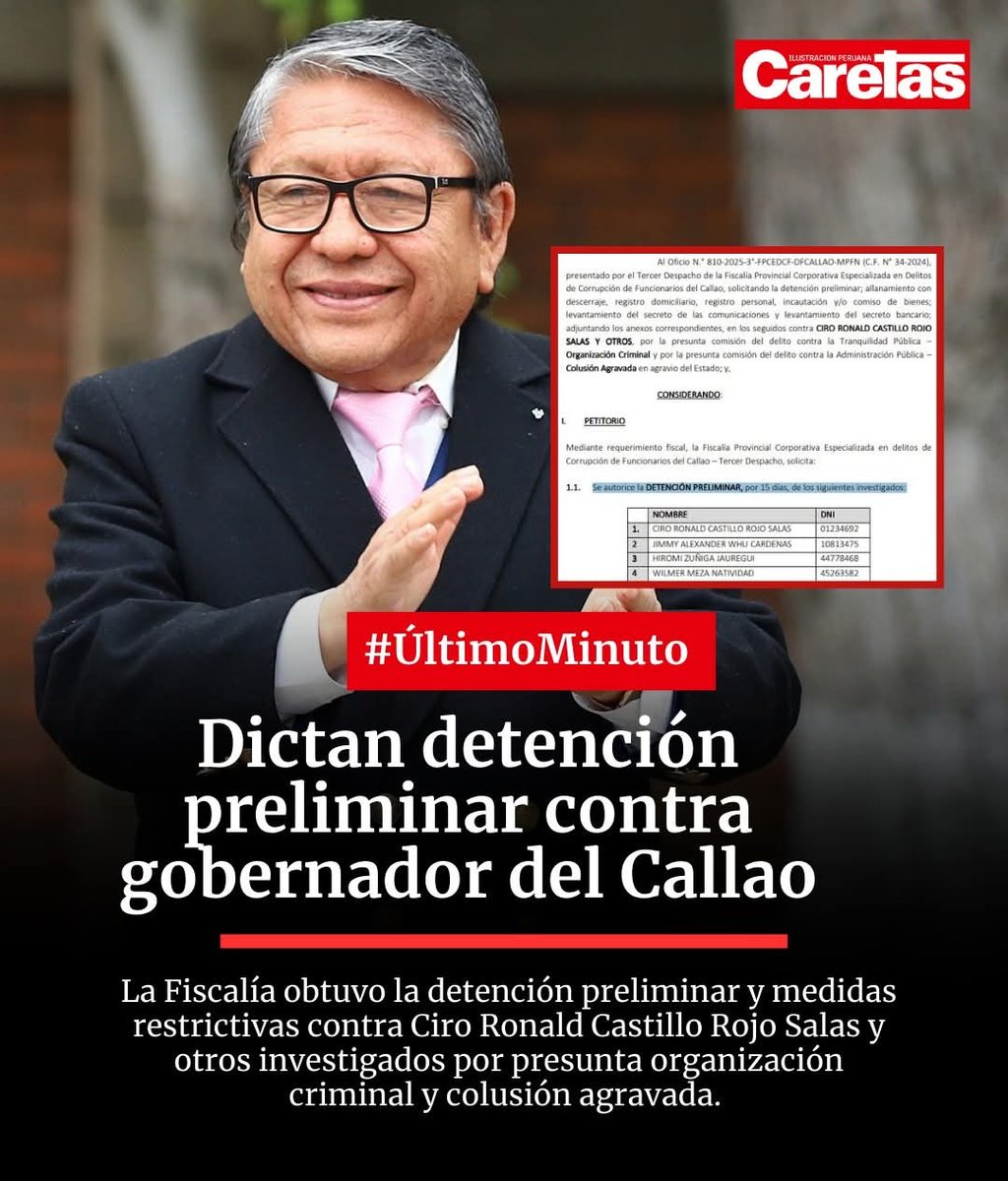 Ciro Castillo Rojo está en condición de "no habido".