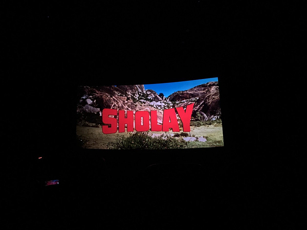 asyncneuron's tweet image. tl;dr: So my mom and I went to watch Sholay in one of India’s biggest screens.

She had watched the movie in a small city, while standing when it was released initially and today we went out to one of the best screens of the country, Prasad’s PCX, Hyderabad.

The movie was an…