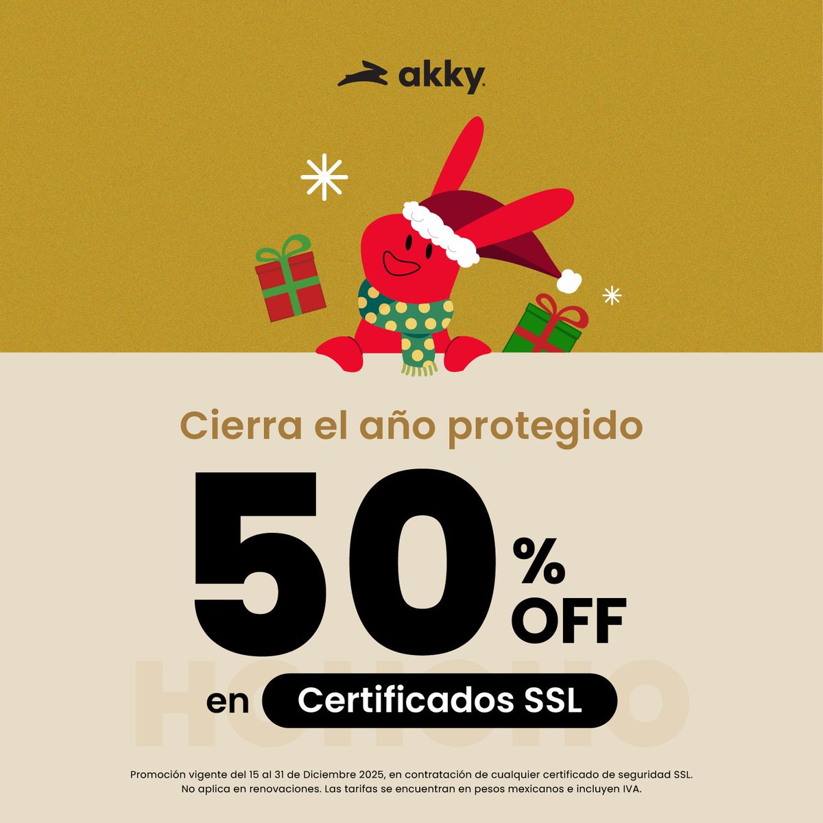 El mejor regalo para tu negocio es protegerlo en el mundo digital. 🔒😉
✅ Aprovecha 50% de descuento en nuestros Certificados SSL y dale la seguridad que tu idea se merece. 

👉 ¡Hazlo ahora httpshttps://www.akky.mx/servicios/certificados-ssl!